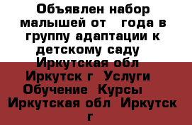 Объявлен набор малышей от 1 года в группу адаптации к детскому саду - Иркутская обл., Иркутск г. Услуги » Обучение. Курсы   . Иркутская обл.,Иркутск г.